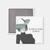 面白い離婚引用文アールデコレディーマグネット マグネット (正面/裏面)