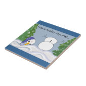 面白い雪だるまのシーン タイル (側面)