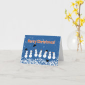 面白い雪だるま カード (黄色い花)