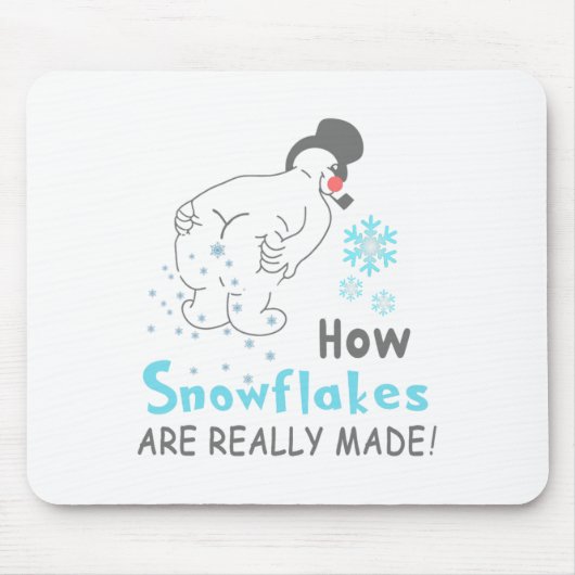 面白い雪 雪の結晶は本当はどうやってできるの? マウスパッド (正面)
