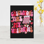 面白い電卓が私のバレンタイン数学の先生 カード (黄色い花)