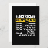 面白い電気技師の服、時間給の男性 ノートカード (正面/裏面)