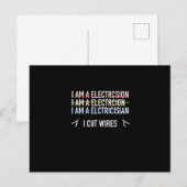 面白い電気技師のTシャツ、私は配線を切る ポストカード (正面/裏面)