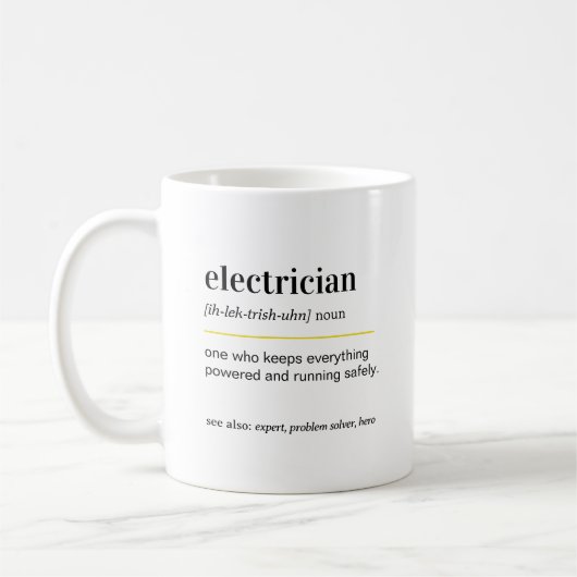 面白い電気技師ギフト コーヒーマグ コーヒーマグカップ (左)