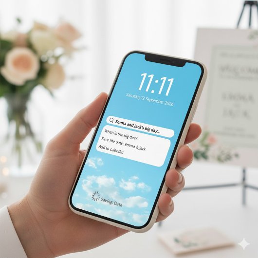 面白い電話のロック画面　保存日 セーブザデート