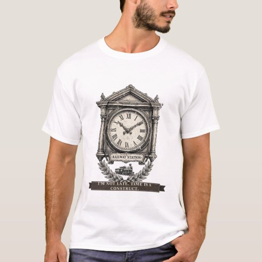 面白い電車時計 Tシャツ (正面)