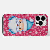 面白い青いサンタ iPhoneケース (裏面横)