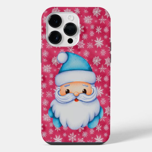 面白い青いサンタ iPhoneケース (裏面)