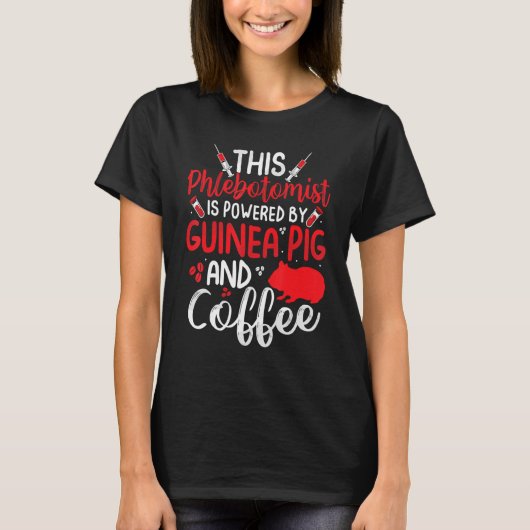面白い静脈穿刺看護師 モルモット好き Tシャツ (正面)