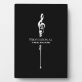 面白い音楽の駒 黒の五線紙のユーモア フォトプラーク (正面)