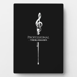 面白い音楽の駒 黒の五線紙のユーモア フォトプラーク