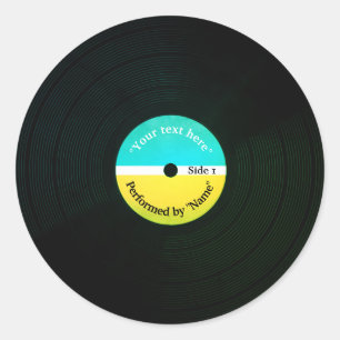 面白い音楽カバービニールのレコード板カバー ラウンドシール