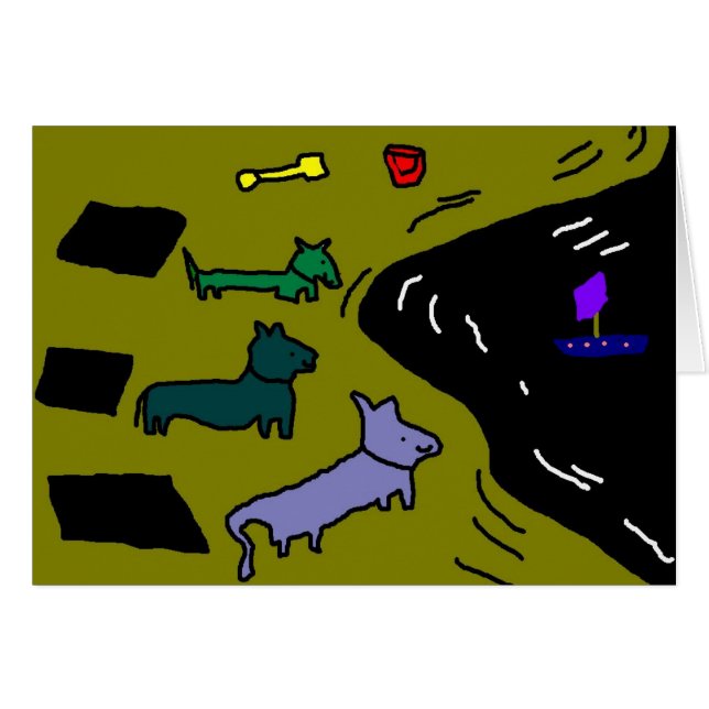 面白い顔の犬が3匹... (正面横)