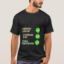 面白い食べ物ユーモア冷蔵庫チェック Tシャツ