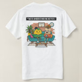 面白い食品をテーマにしたベクター デザインで、 Tシャツ (デザイン裏面)