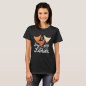 面白い養鶏家 私の女性を愛しています Tシャツ (正面フル)