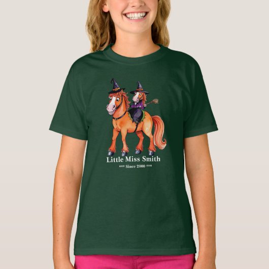 面白い馬の魔女 Tシャツ (正面)