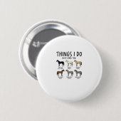 面白い馬好きの人がやること ビンテージTシャツデザイン 缶バッジ (正面&裏面)