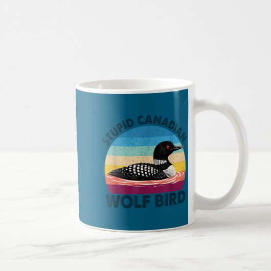 面白い馬鹿なカナダオオカミ鳥サルカスティック コーヒーマグカップ (右)