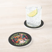面白い馬 コーヒー好き ユーモア コースター (側面)