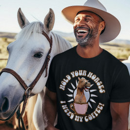 面白い馬 コーヒー好き ユーモア Tシャツ