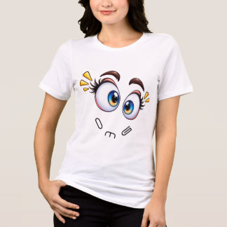 面白い驚いた目 トライブレンドTシャツ