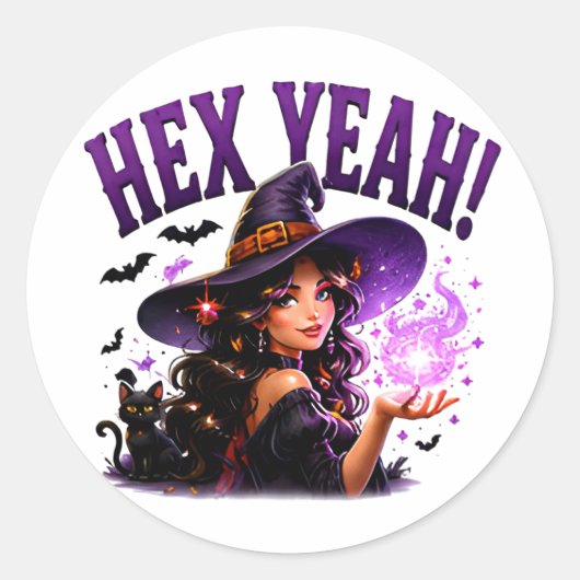 ✨ 面白い魔女のハロウィーンジョーク 🧙 ラウンドシール (正面)