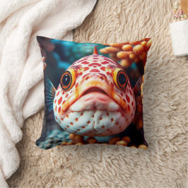 面白い魚とサンゴのクローズアップ  クッション