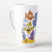 面白い魚のキャラクター カフェラテマグ (左アングル)