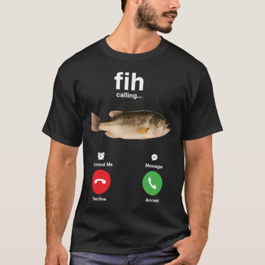 面白い魚の着信リマインダー Tシャツ (正面)
