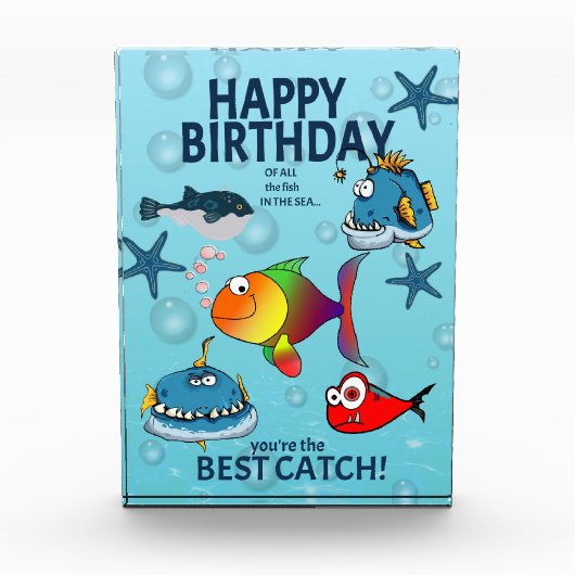 面白い魚の誕生日 フォトブロック (正面)
