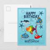 面白い魚の誕生日 ポストカード (正面/裏面)