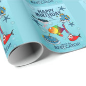 面白い魚の誕生日 ラッピングペーパー (ロールコーナー)