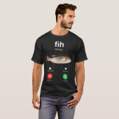 面白い魚の電話着信お断り・電話を受ける Tシャツ (正面フル)