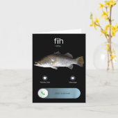 面白い魚の電話、魚の着信コメ、魚 カード (黄色い花)