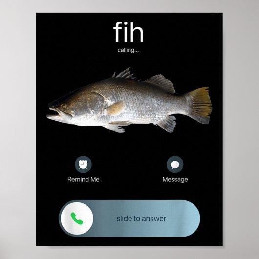 面白い魚の電話、魚の着信コメ、魚 ポスター (正面)