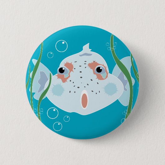 面白い魚 缶バッジ (正面)
