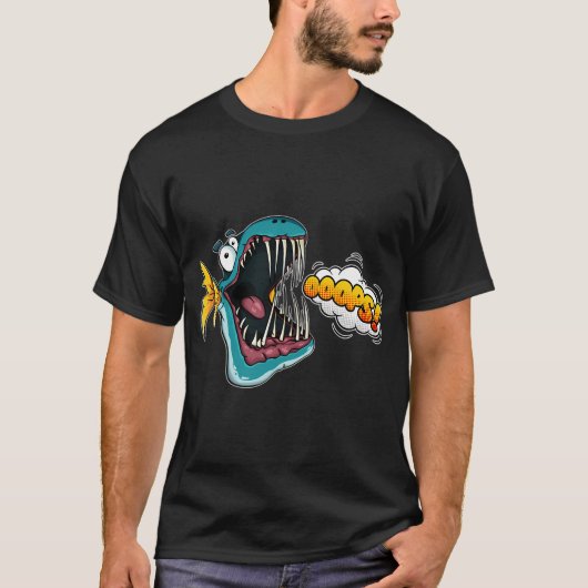 面白い魚 - OOOPS! Tシャツ (正面)
