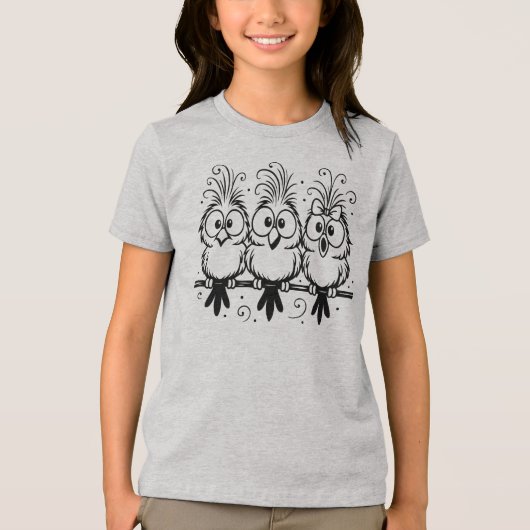 面白い鳥のキャラクター-56456 トライブレンドTシャツ (正面)