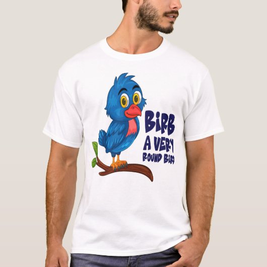 面白い鳥のミーム 丸い鳥のキャラクターギフト Tシャツ (正面)