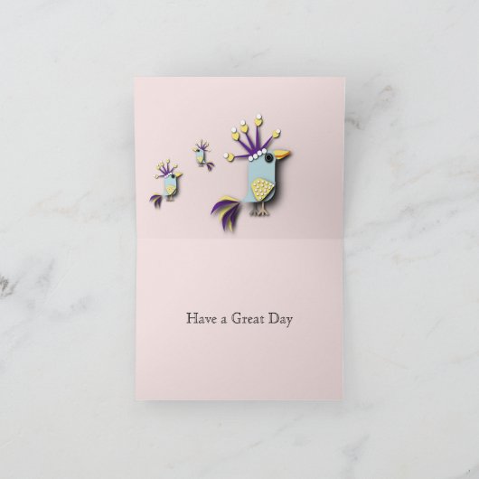 面白い鳥の編集可能なカード カード (内部)