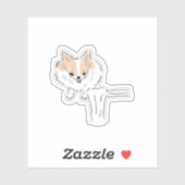 面白い麺ポメラニアン犬のイラスト シール (シート)