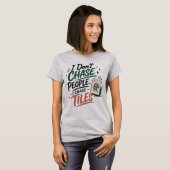 面白い麻雀のタイルチェイス Tシャツ (正面フル)