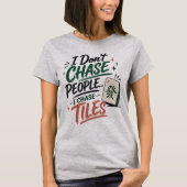 面白い麻雀のタイルチェイス Tシャツ (正面)