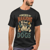 面白い麻雀フレンチブルドッグレトロ犬好きギフト Tシャツ (正面)