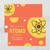 面白い黄色とオレンジのアトム ポストカード (正面/裏面)