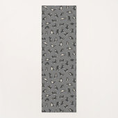 面白い黒と白の猫がパターンヨガマットをしている ヨガマット (正面)