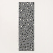 面白い黒と白の猫がパターンヨガマットをしている ヨガマット (裏面)