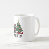 面白い黒猫のギフト クリスマスツリーを倒す猫 コーヒーマグカップ (正面右)