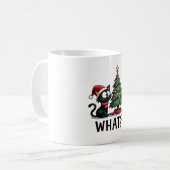 面白い黒猫のギフト クリスマスツリーを倒す猫 コーヒーマグカップ (正面左)